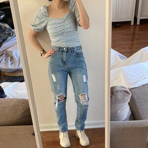 YBC Ripped Mom Jeans Loose Fit High Waisted Size Medium